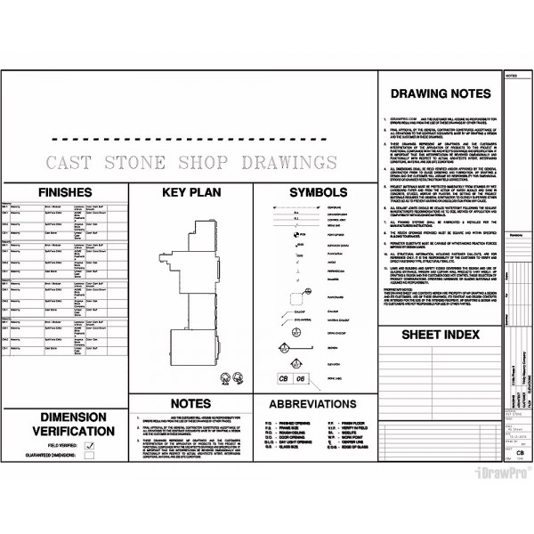 cast stone shop drawings with cut tickets setting drawings tickets for drawings