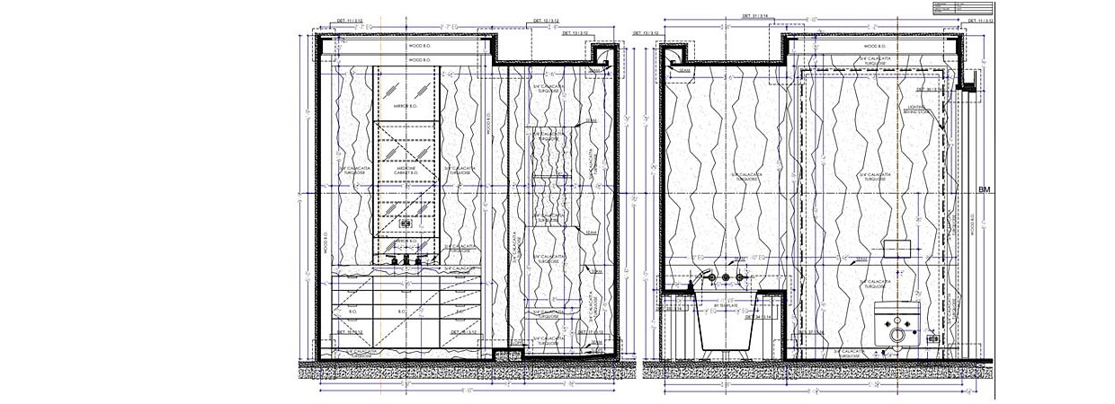 Floor and wall tile shop drawings for the prominent apartment skyscraper