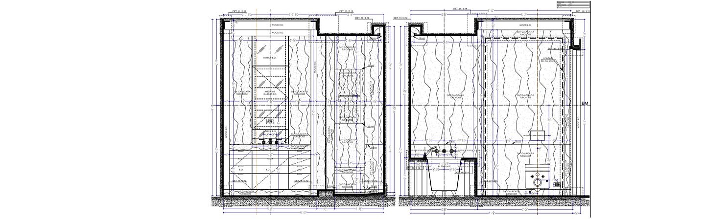 Floor and wall tile shop drawings for the prominent apartment skyscraper