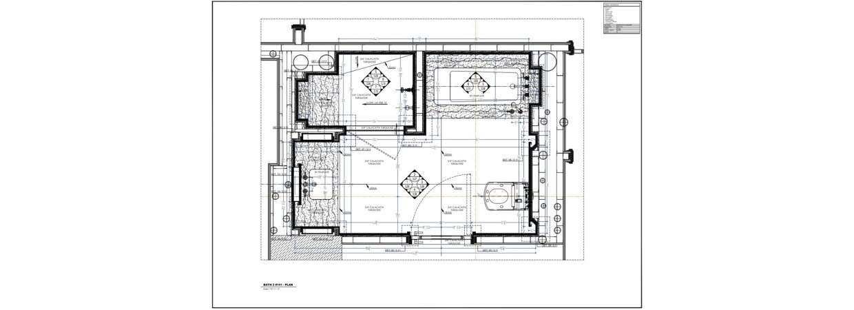 Floor and wall tile shop drawings for the prominent apartment skyscraper