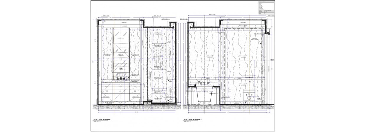 Floor and wall tile shop drawings for the prominent apartment skyscraper