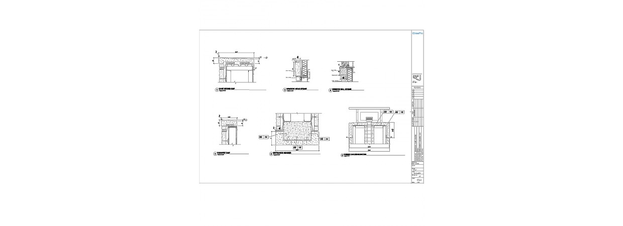 Cast Stone Shop Drawings with cut tickets