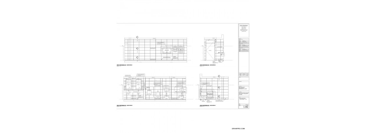 Wall and floor tile shop drawings for public restrooms