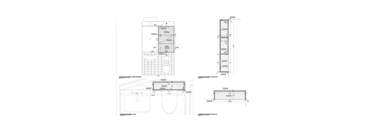 Kitchen, master bath and bedroom cabinets shop drawings