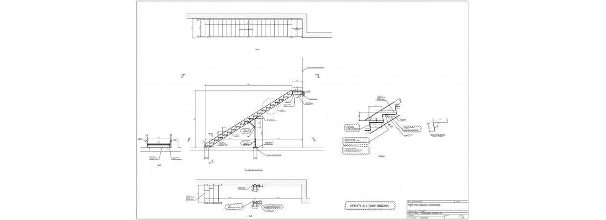 Bungalow stairs and railing shop drawings