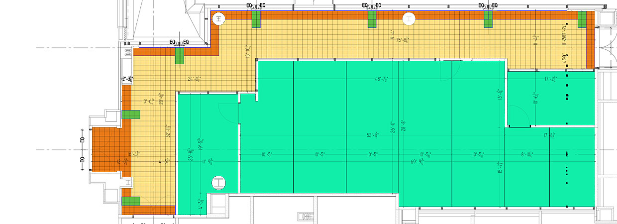 Commercial Carpet and tile flooring shop drawings