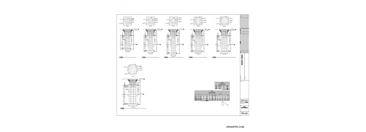  Rebar shop drawings including placement layout details and schedule.