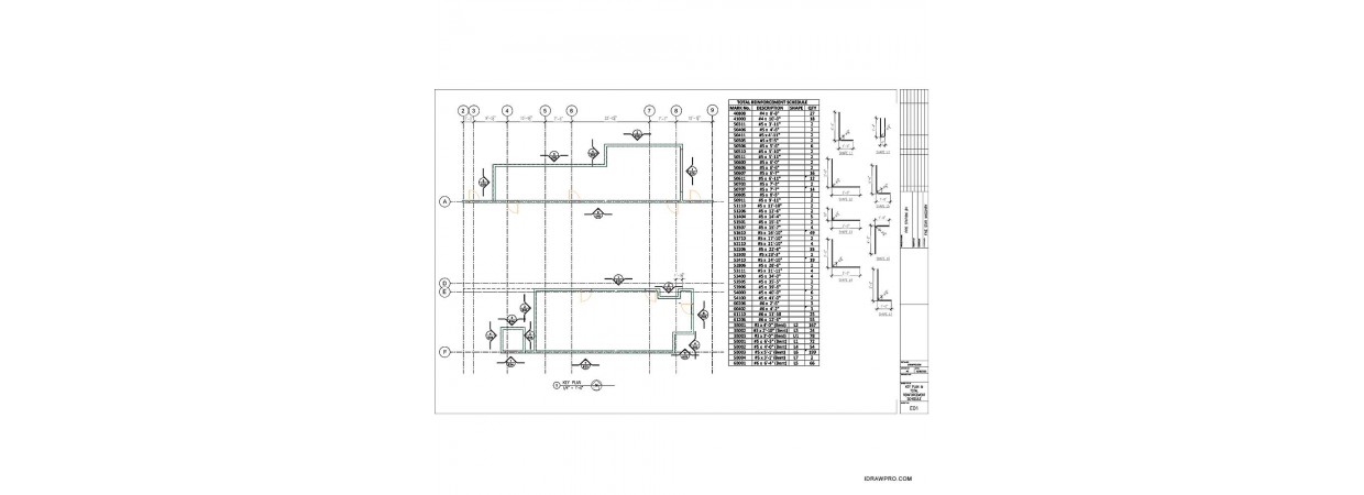 CMU reinforcing placement layout details and rebar schedule