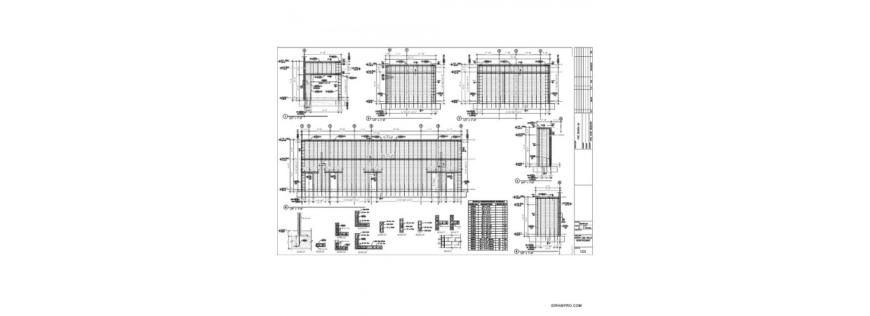 CMU reinforcing placement layout details and rebar schedule