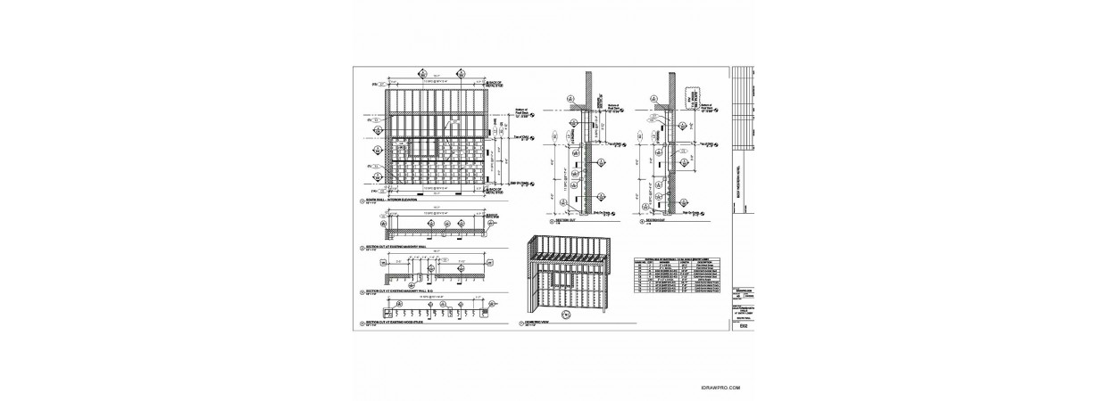 Cold formed metal studs with T&B Tracks framing shop drawings