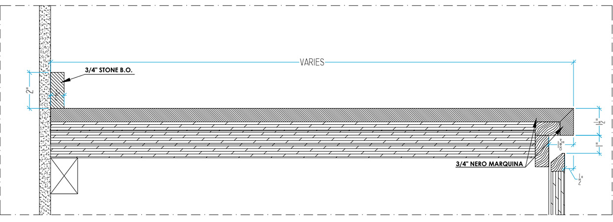 Kitchen countertop shop drawings