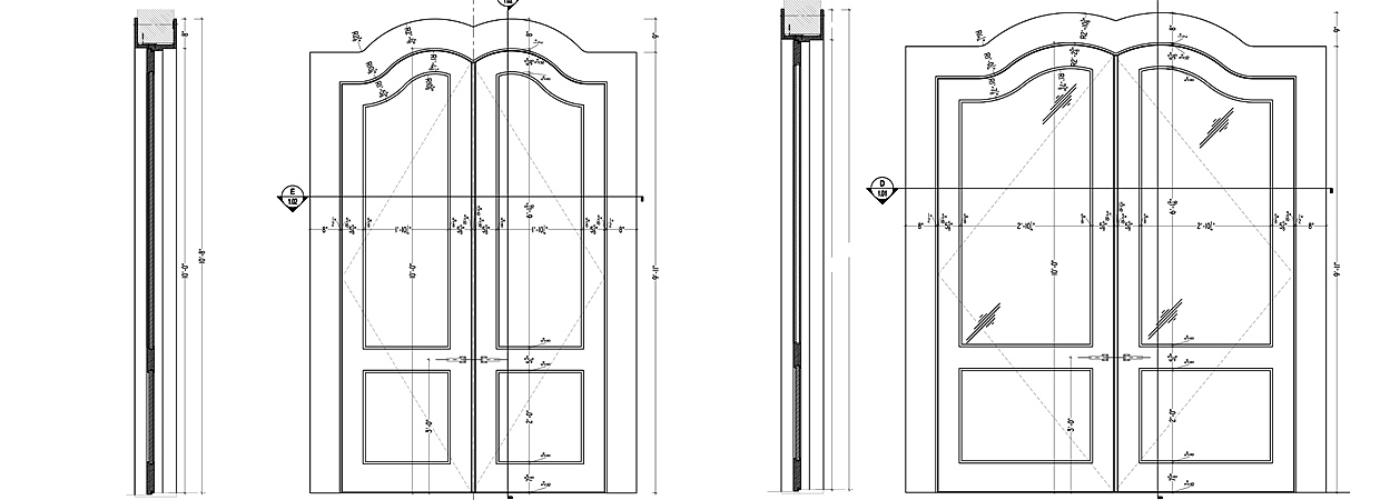 Custom wood doors shop drawings
