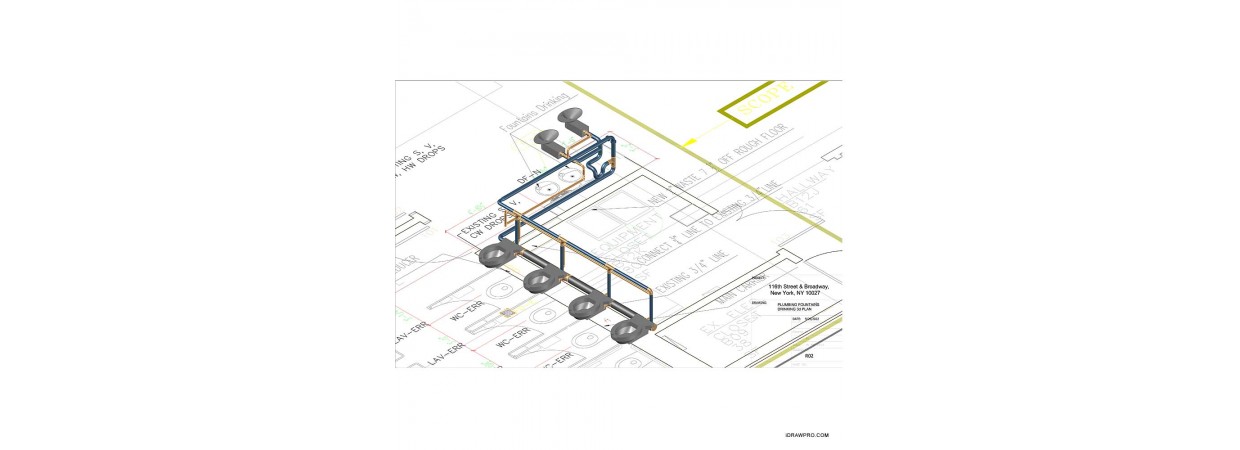 2D/3D shop drawings and as-built drawings for the drinking fountain