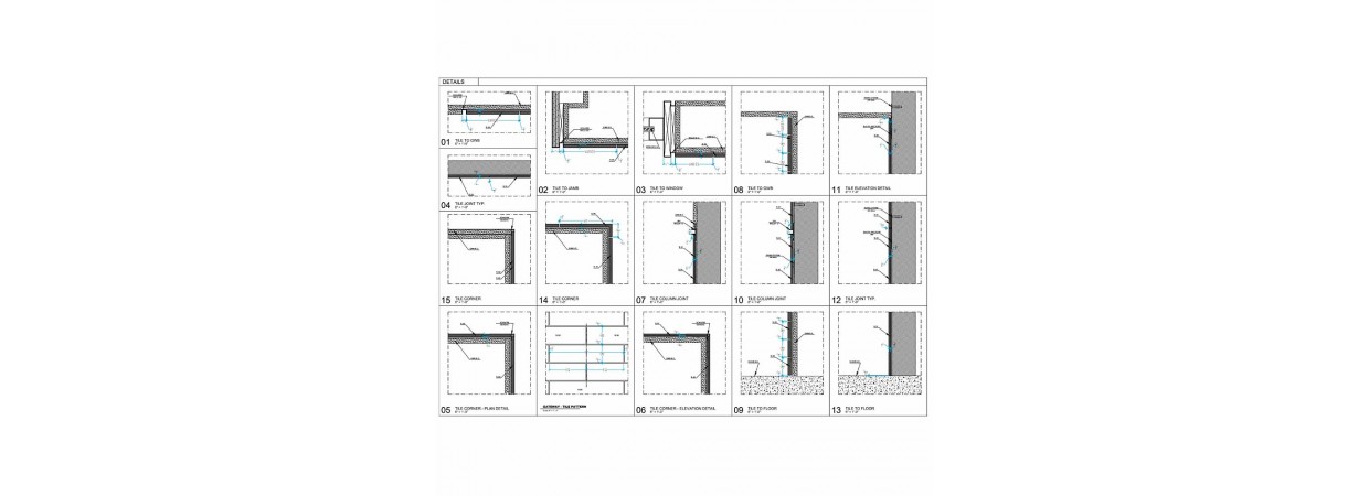 Stone and tile shop drawings for the building complex renovation.