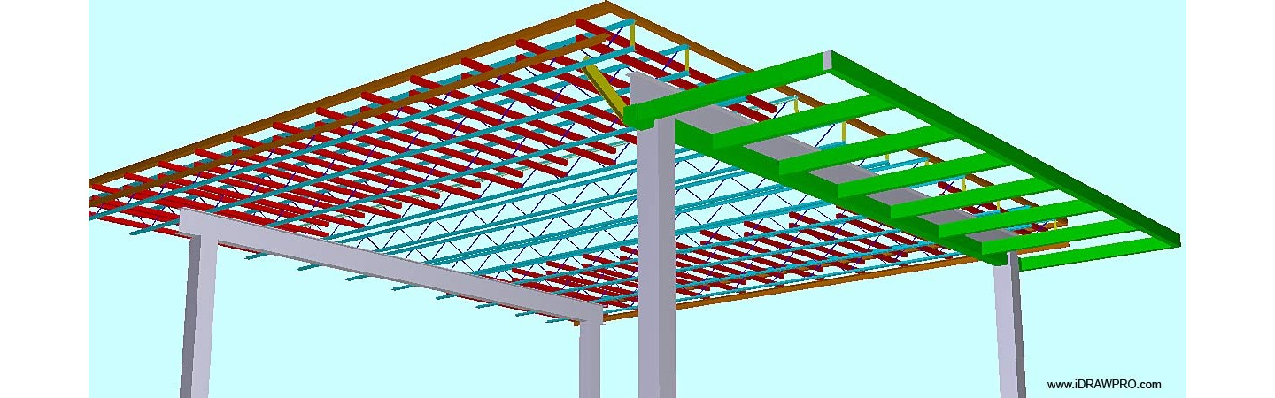 Structural steel shop drawings for hotel carport.