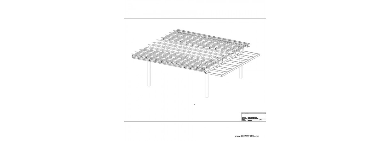 Structural steel shop drawings for hotel carport.