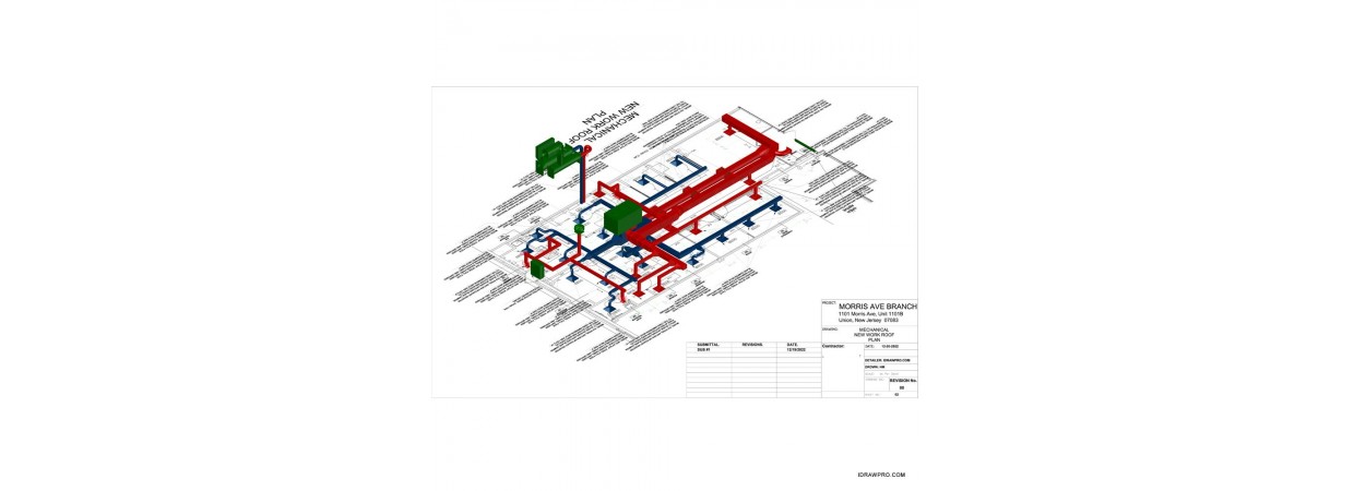 I am looking for duct connections and measurements shop drawings.