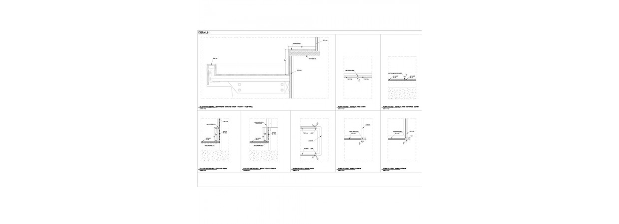 Porcelain floor and wall tile shop drawings for new shopping mall