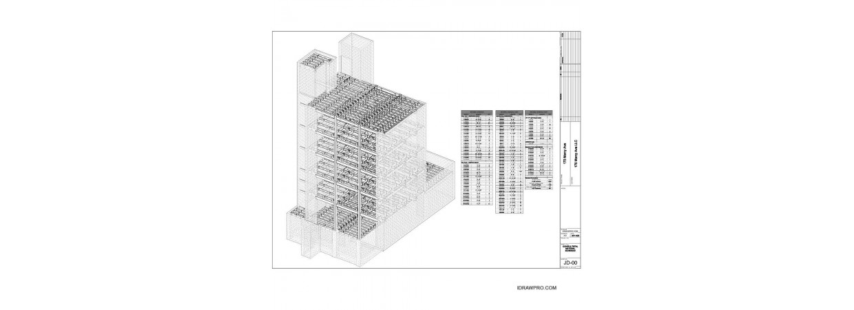  Floor Joist shop drawings with placement layout, details and material schedule.