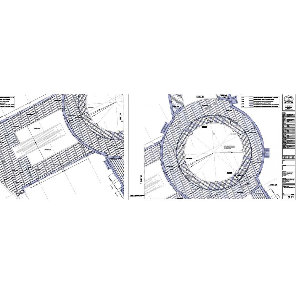 Porcelain floor and wall tile shop drawings for new shopping mall