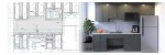 Office kitchen millwork shop drawings with realistic 3D renderings