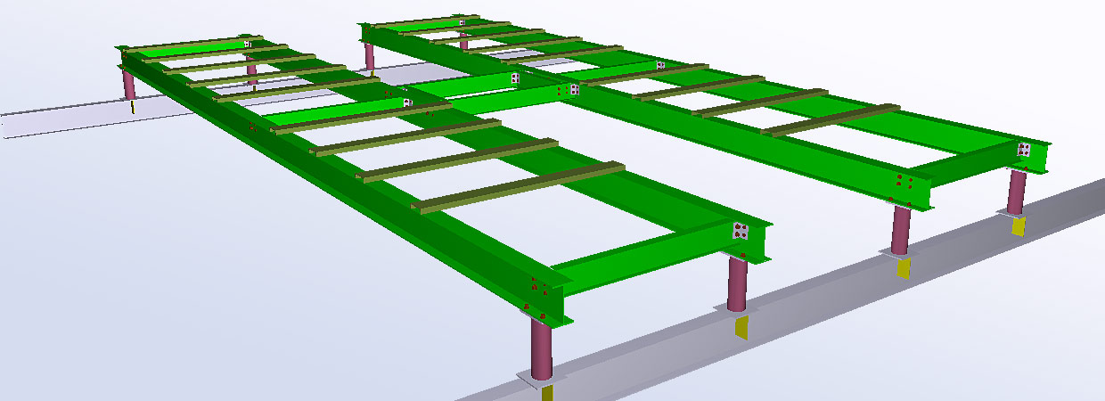 Structural steel shop drawings for a mechanical platform on the roof.