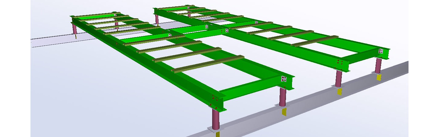 Structural steel shop drawings for a mechanical platform on the roof.