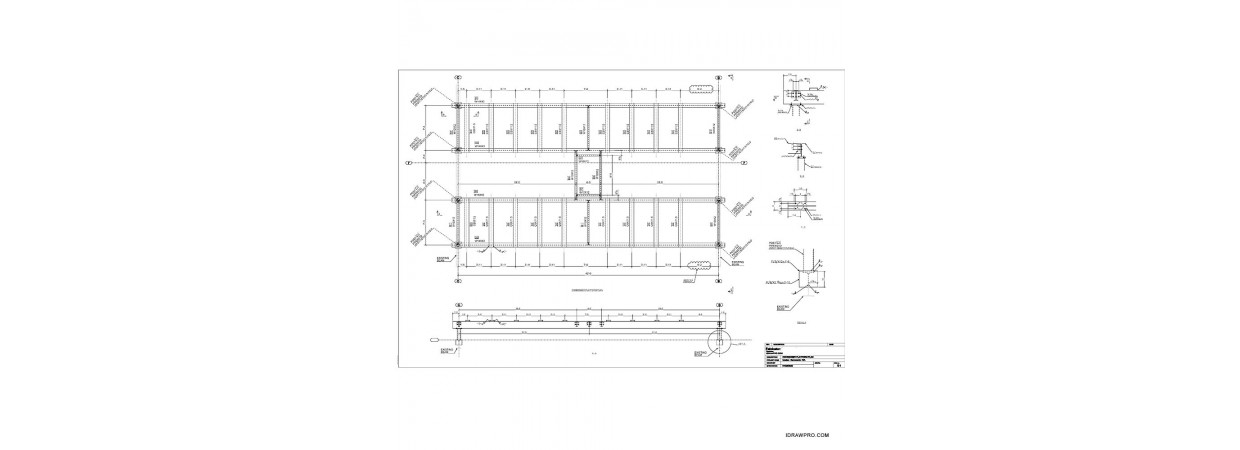 Structural steel shop drawings for a mechanical platform on the roof.