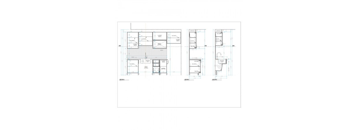 Office kitchen millwork shop drawings with realistic 3D renderings