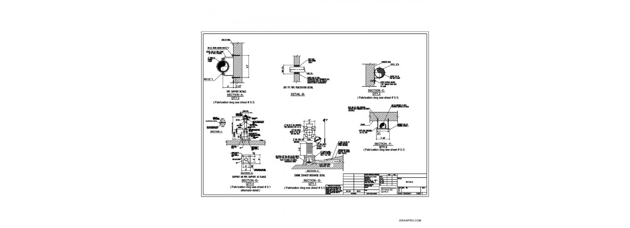 Mechanical Stainless Steel Pipe Shop Drawings