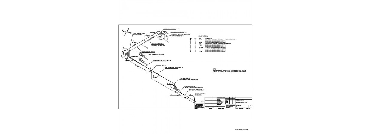 Mechanical Stainless Steel Pipe Shop Drawings