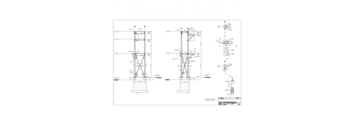 Shop drawings for pipe bridge and framing