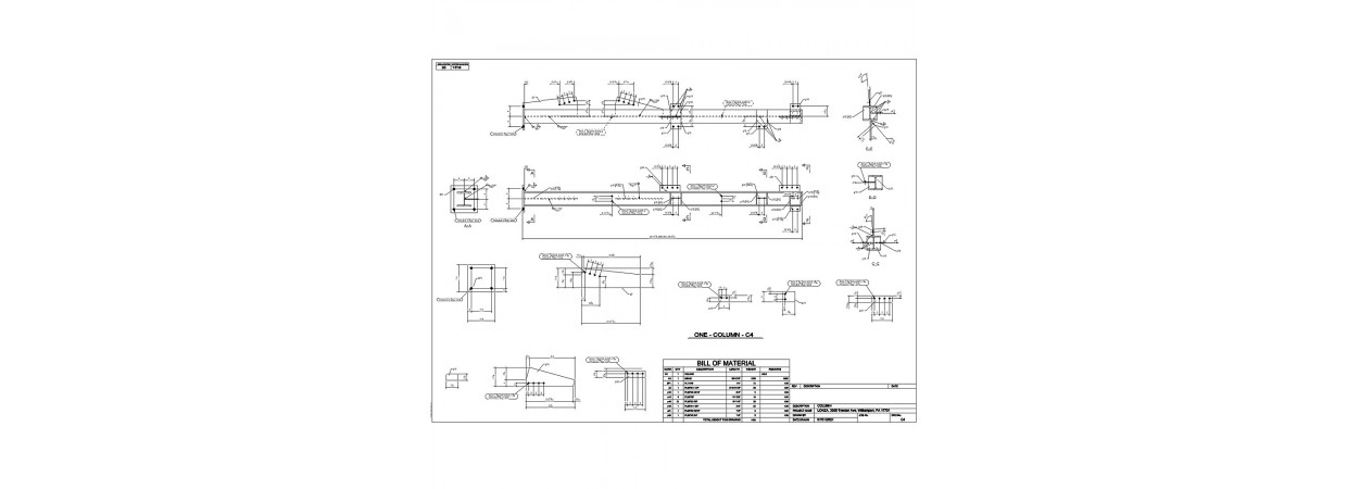 Shop drawings for pipe bridge and framing