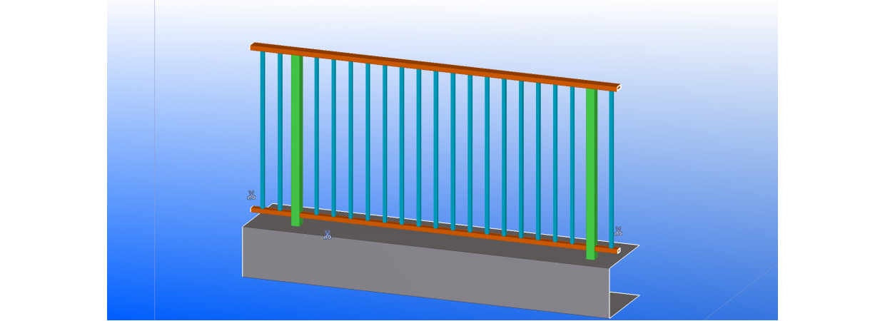 Shop drawings for aluminum railing with handrail.