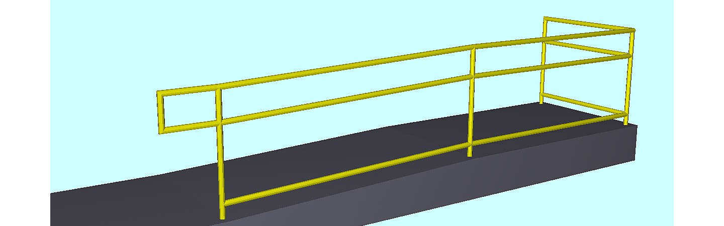 Galvanized steel railing with post shop drawings