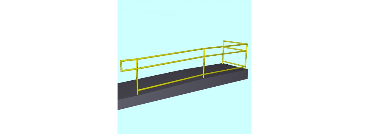 Galvanized steel railing with post shop drawings