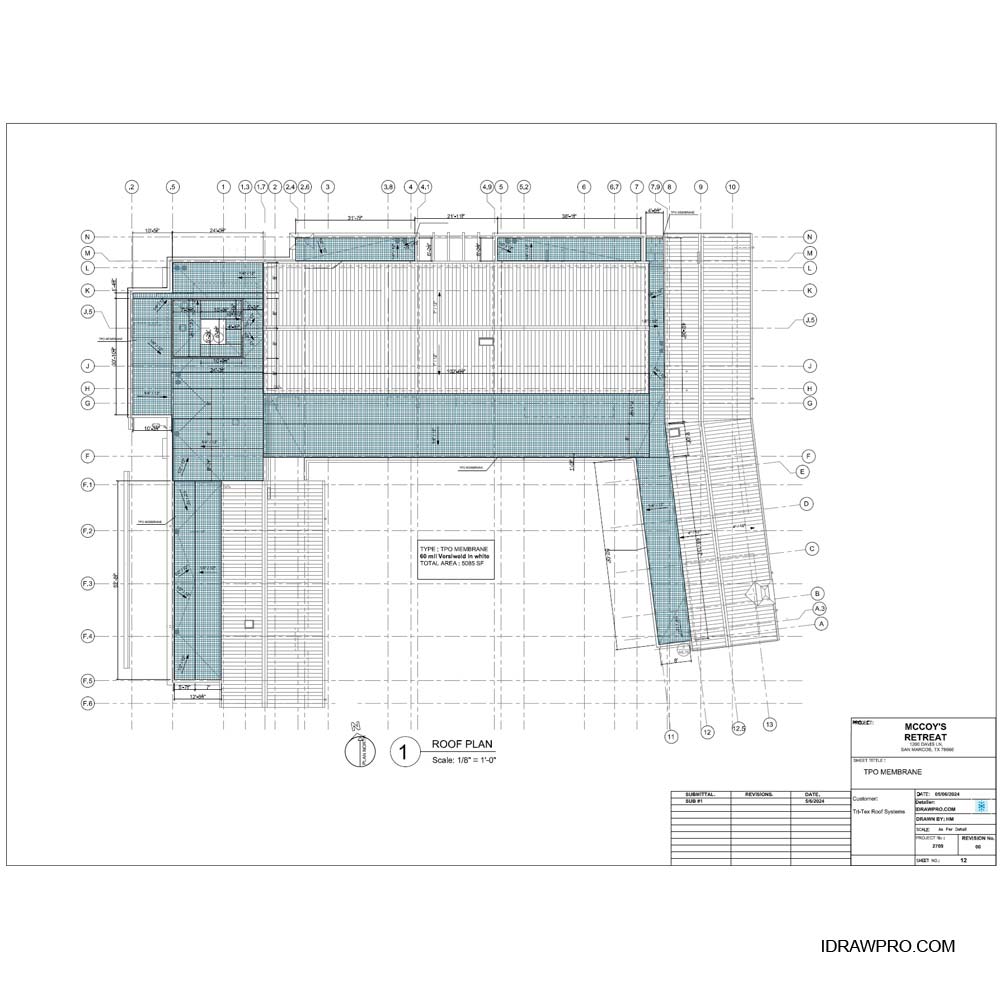 Roofing and associated flashings shop drawings