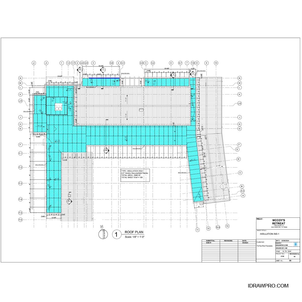 Roofing and associated flashings shop drawings