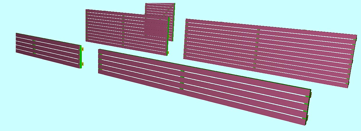 Slated aluminum fence sections shop drawings