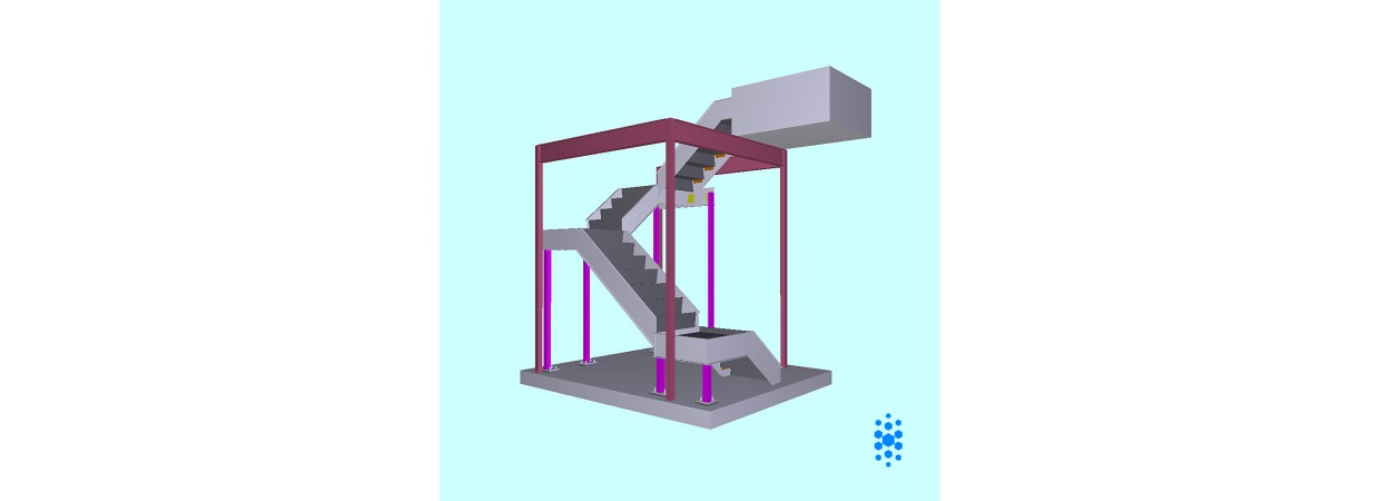 Shop drawings for a steel pan stair and a small structural steel project