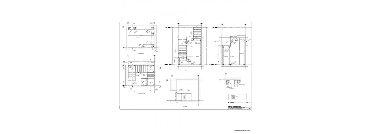 Shop drawings for a steel pan stair and a small structural steel project