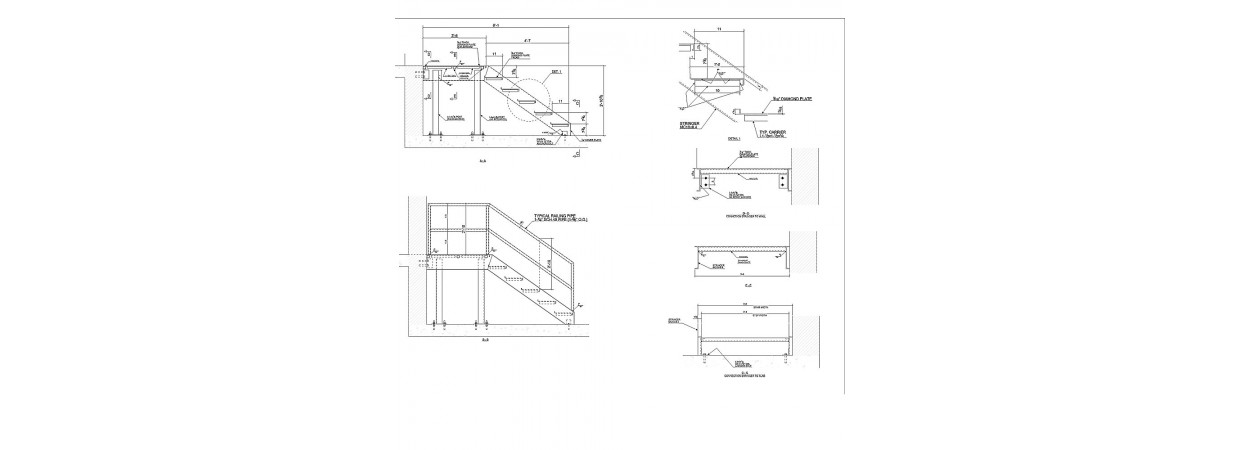 I need simple metal stairs shop drawings for permit. 