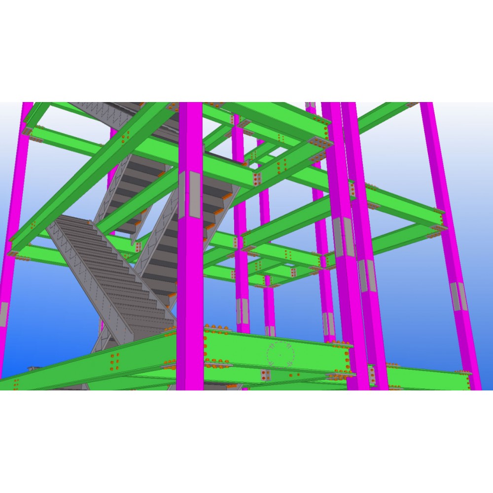 Structural steel shop drawings with erection and fabrication drawings