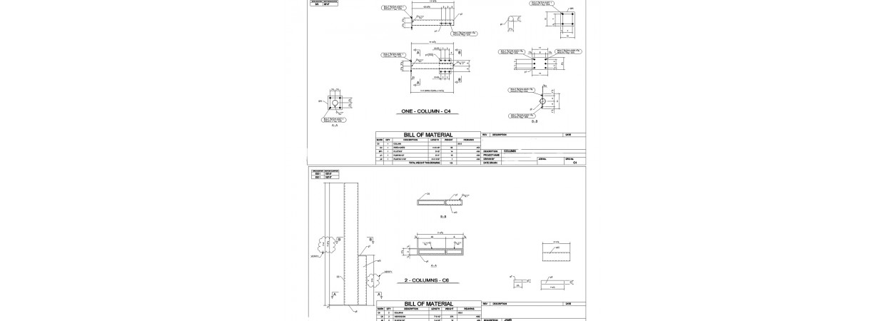 Structural steel shop drawings and misc steel detailing