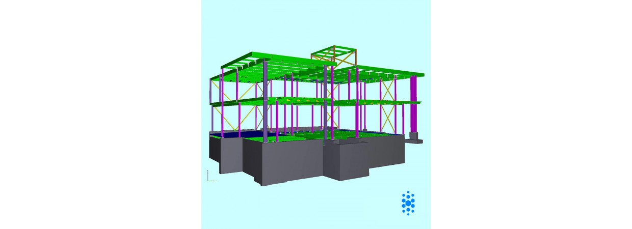 Structural Steel and Decking Shop Drawings with 3D Model and Data for Fabrication.