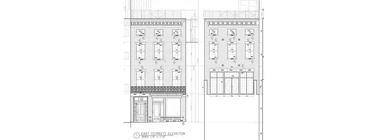 Brownstone shop drawings for window trim, band and steps