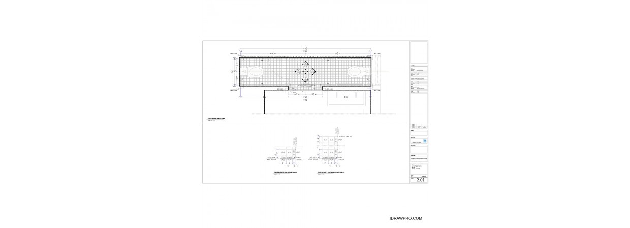  Shop drawings for Mosaic tile on floor and walls.