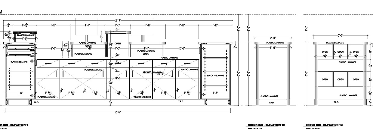Cabinets Shop Drawings for Bar Restaurant (simplified)