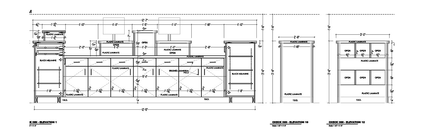 Cabinets Shop Drawings for Bar Restaurant (simplified)