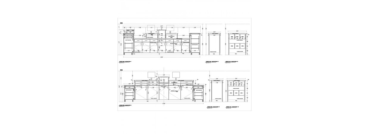 Cabinets Shop Drawings for Bar Restaurant (simplified)